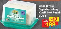 EZİNE ÇİFTLİĞİ OLGUNLAŞTIRILMIŞ KLASİK İNEK PEYNİRİ 600 G